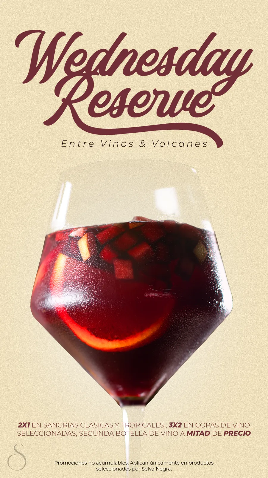 Promoción Miércoles — Wednesday Reserve en Selva Negra