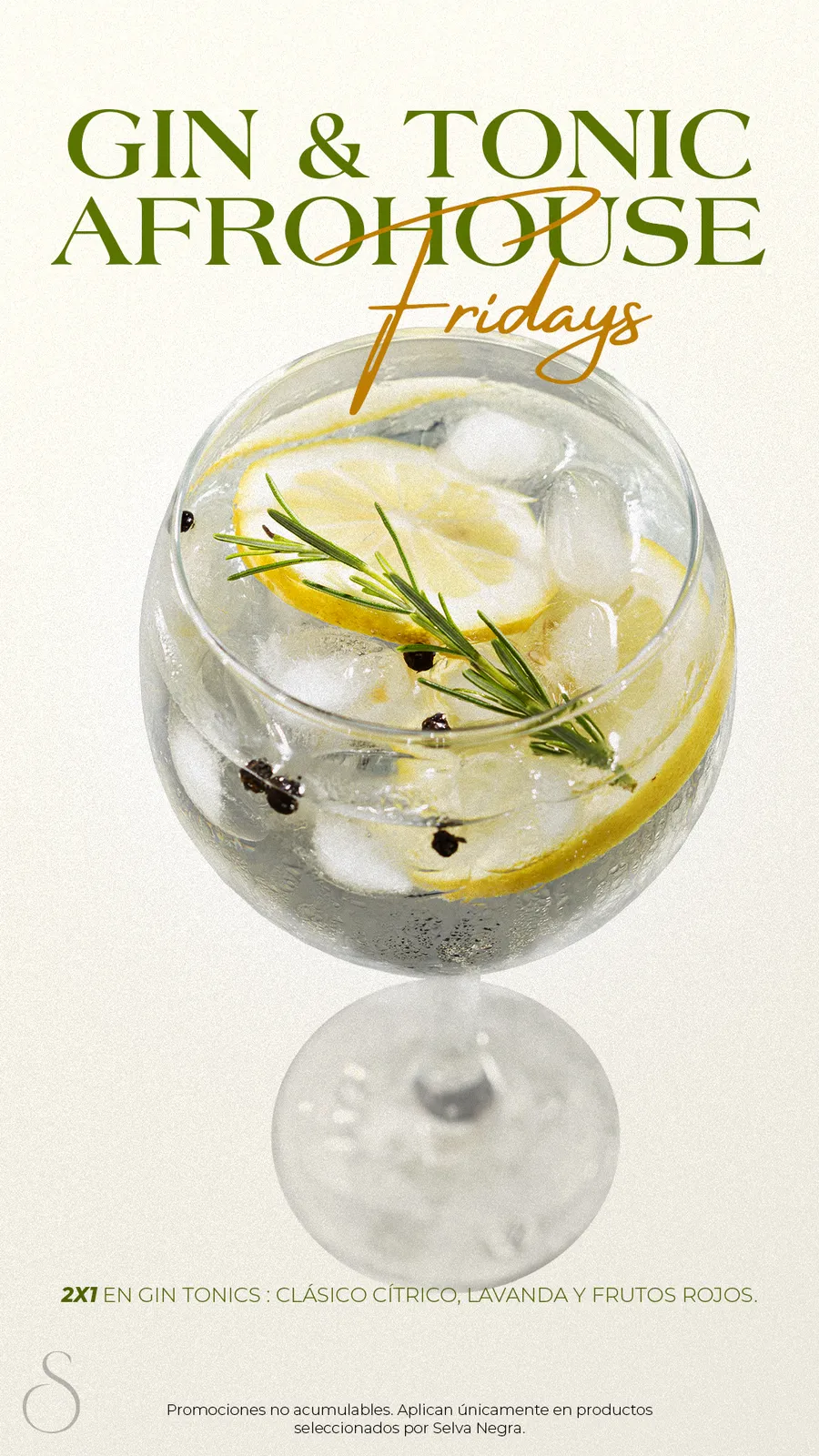 Promoción Viernes — Gin & Tonic AfroHouse Fridays en Selva Negra